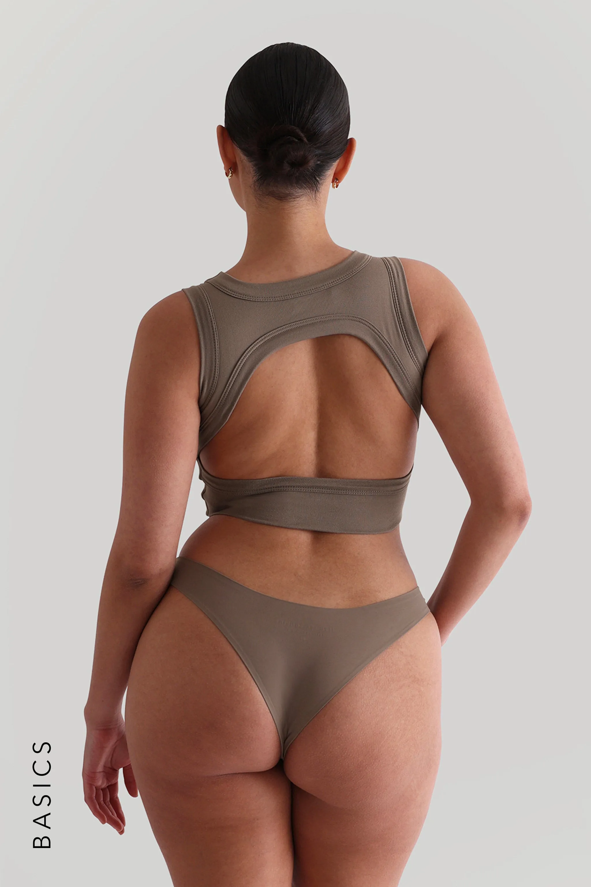 Open Back Crop Top - Truffle sold by My outfit online