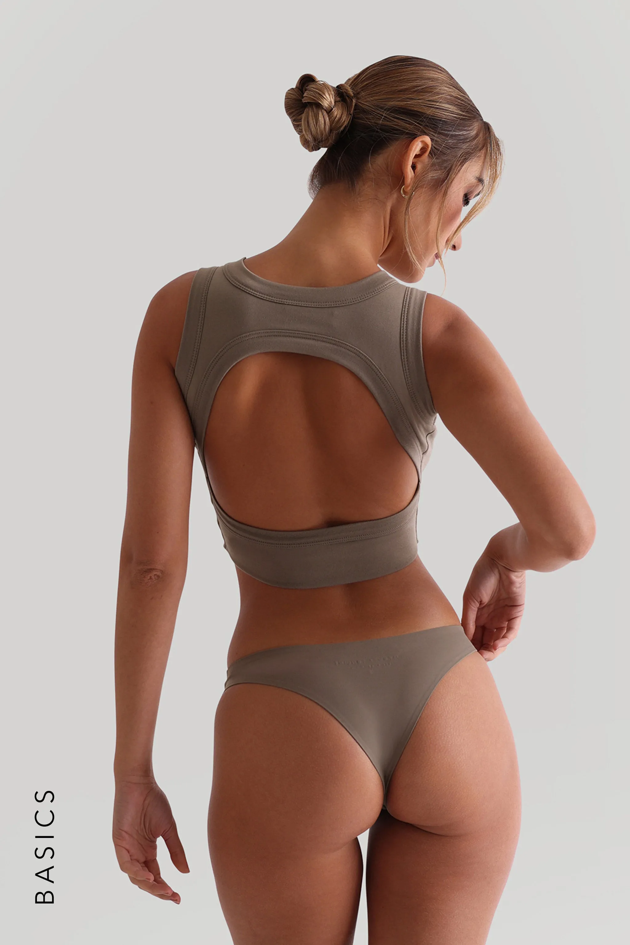 Open Back Crop Top - Truffle sold by My outfit online product image thumbnail 3