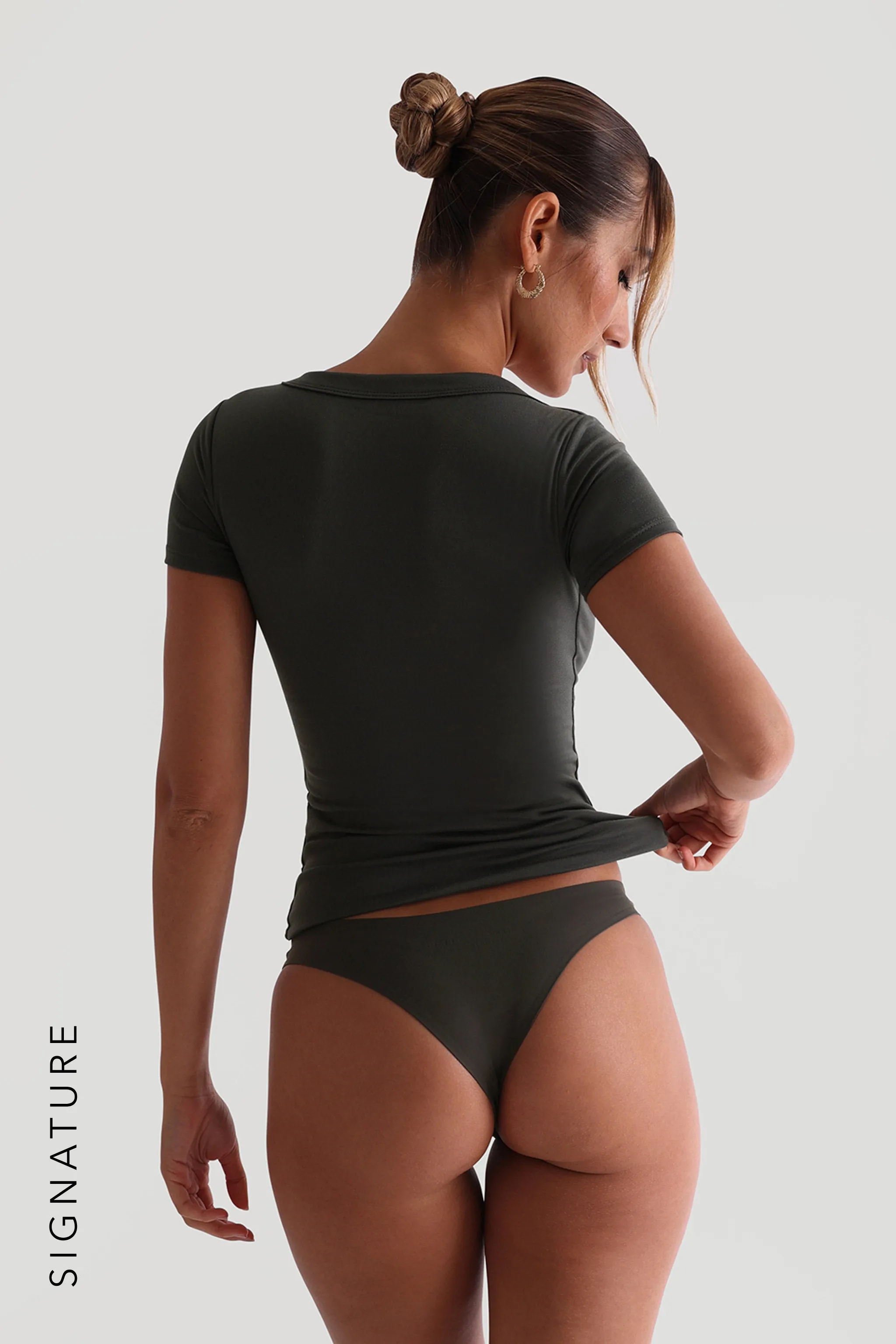 V-Shape Short Sleeve T-Shirt - Midnight Gray sold by My outfit online product image thumbnail 2