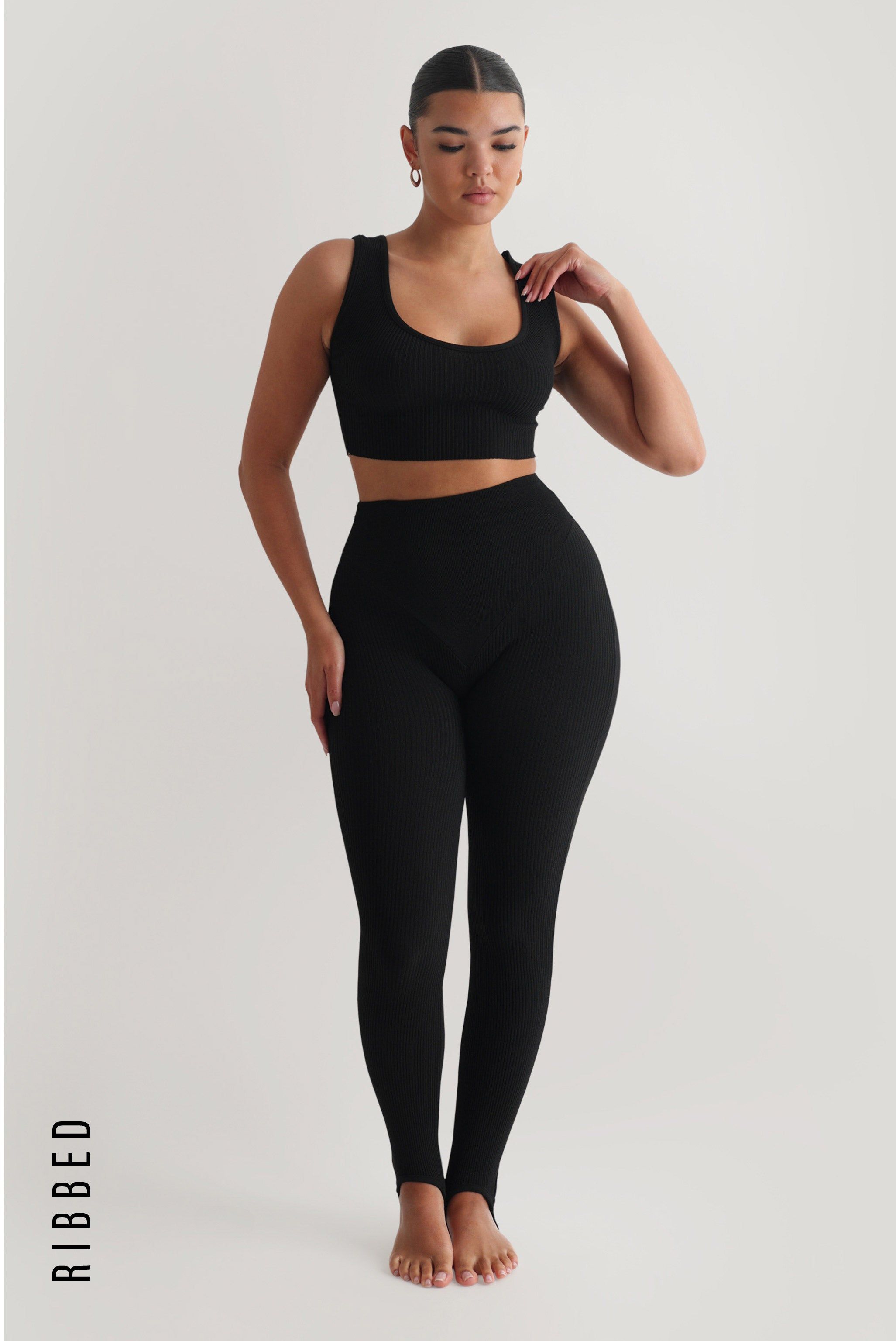 The Lounger Three Piece Ribbed Set - Black sold by My outfit online product image thumbnail 3
