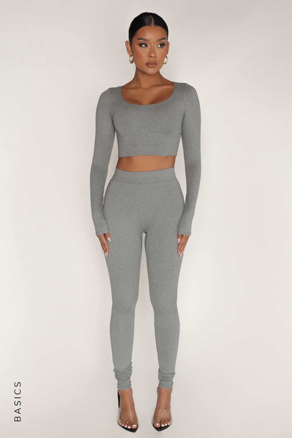 Just High Waisted Leggings - Stone Gray sold by My outfit online