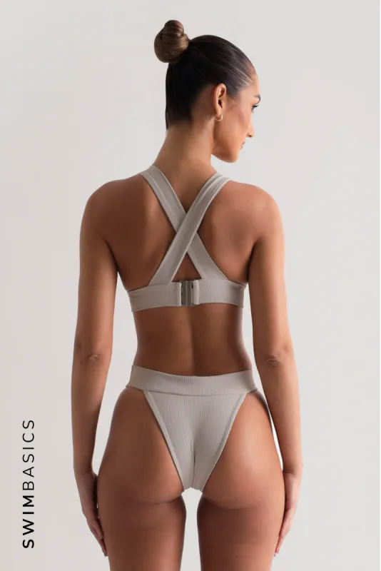 Elements Textured Bikini Bottoms - Light Gray sold by My outfit online