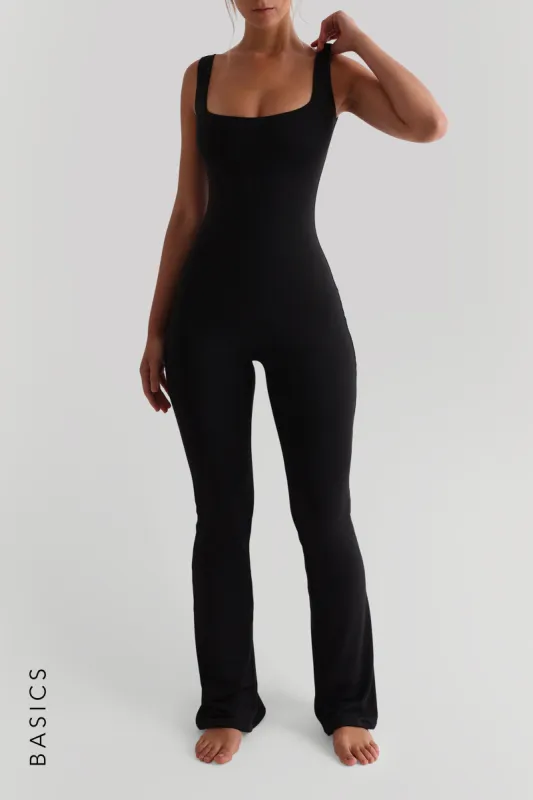 Second Skin Flared Jumpsuit - Black sold by My outfit online