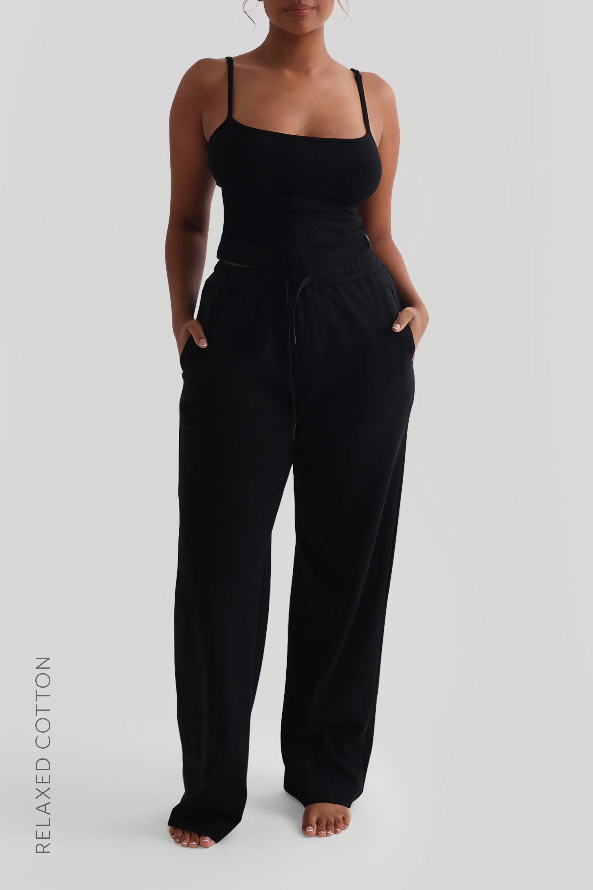 Relaxed Cotton Pants - Black sold by My outfit online product image thumbnail 3