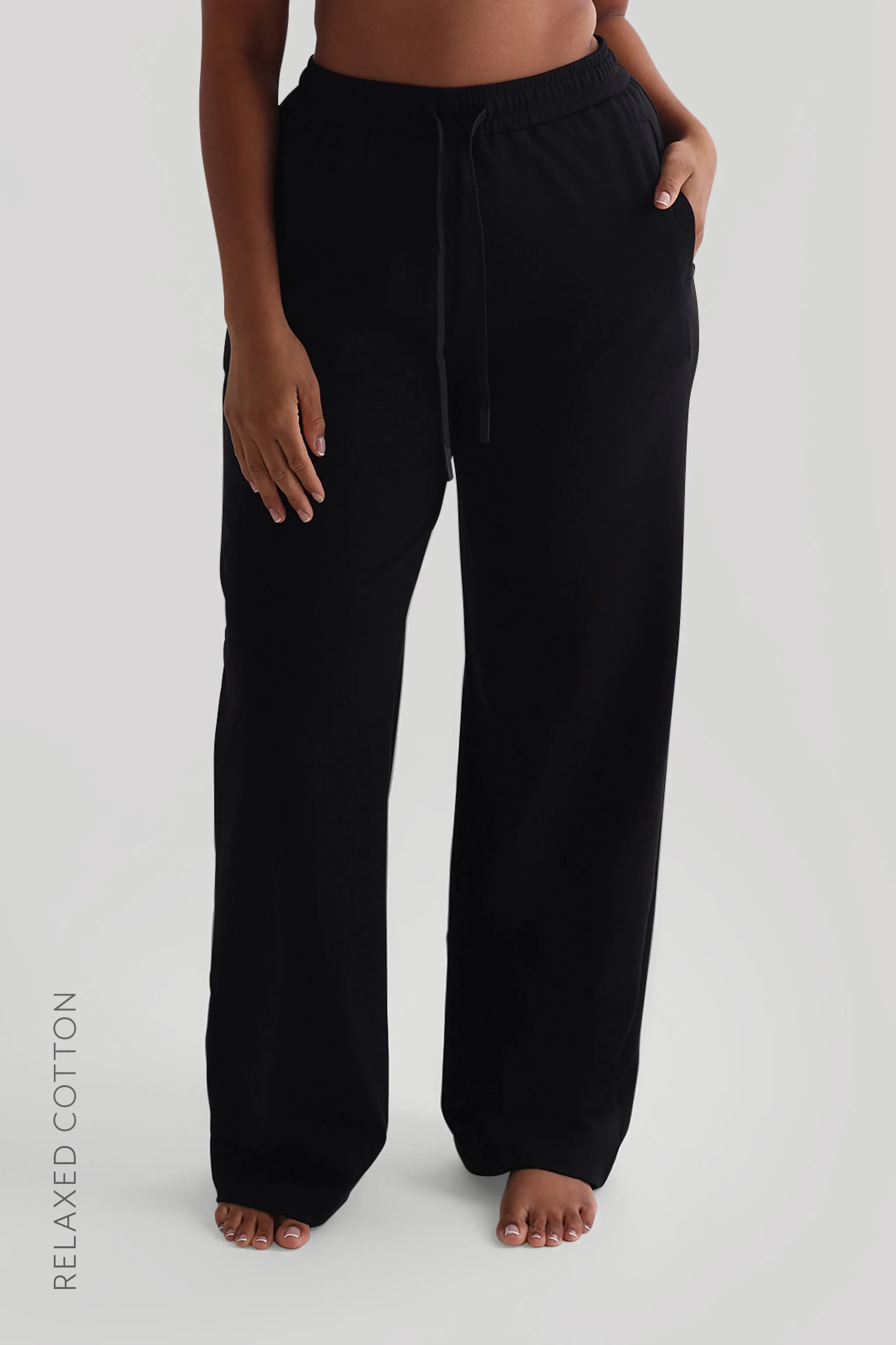 Relaxed Cotton Pants - Black sold by My outfit online