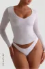 V-Shape Long Sleeve T-Shirt - Light Heather Gray sold by My outfit online