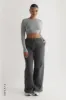 Structured Wide Leg Sweatpants - Midnight Gray sold by My outfit online