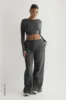 Structured Wide Leg Sweatpants - Midnight Gray sold by My outfit online