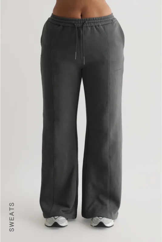 Structured Wide Leg Sweatpants - Midnight Gray sold by My outfit online