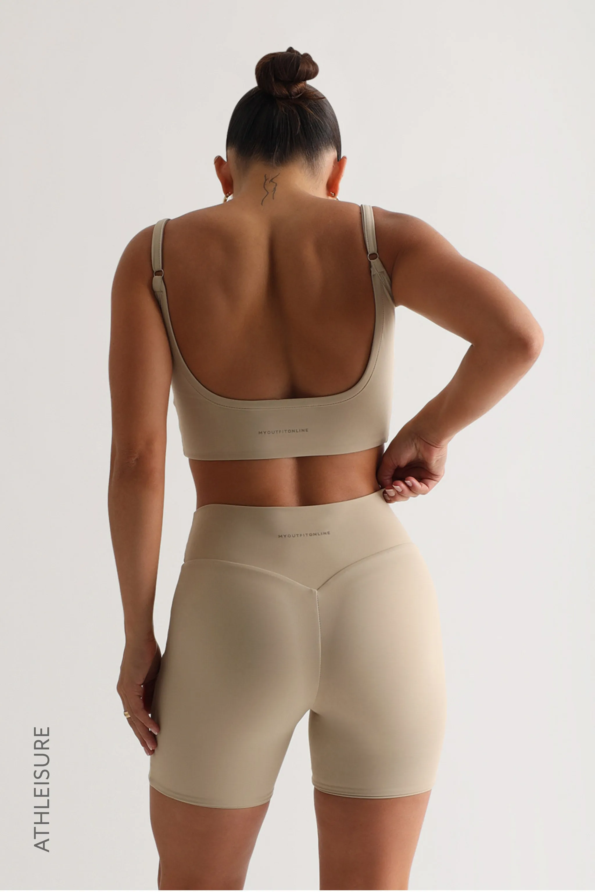 Open Back Athleisure Crop Top - Beige sold by My outfit online product image thumbnail 2