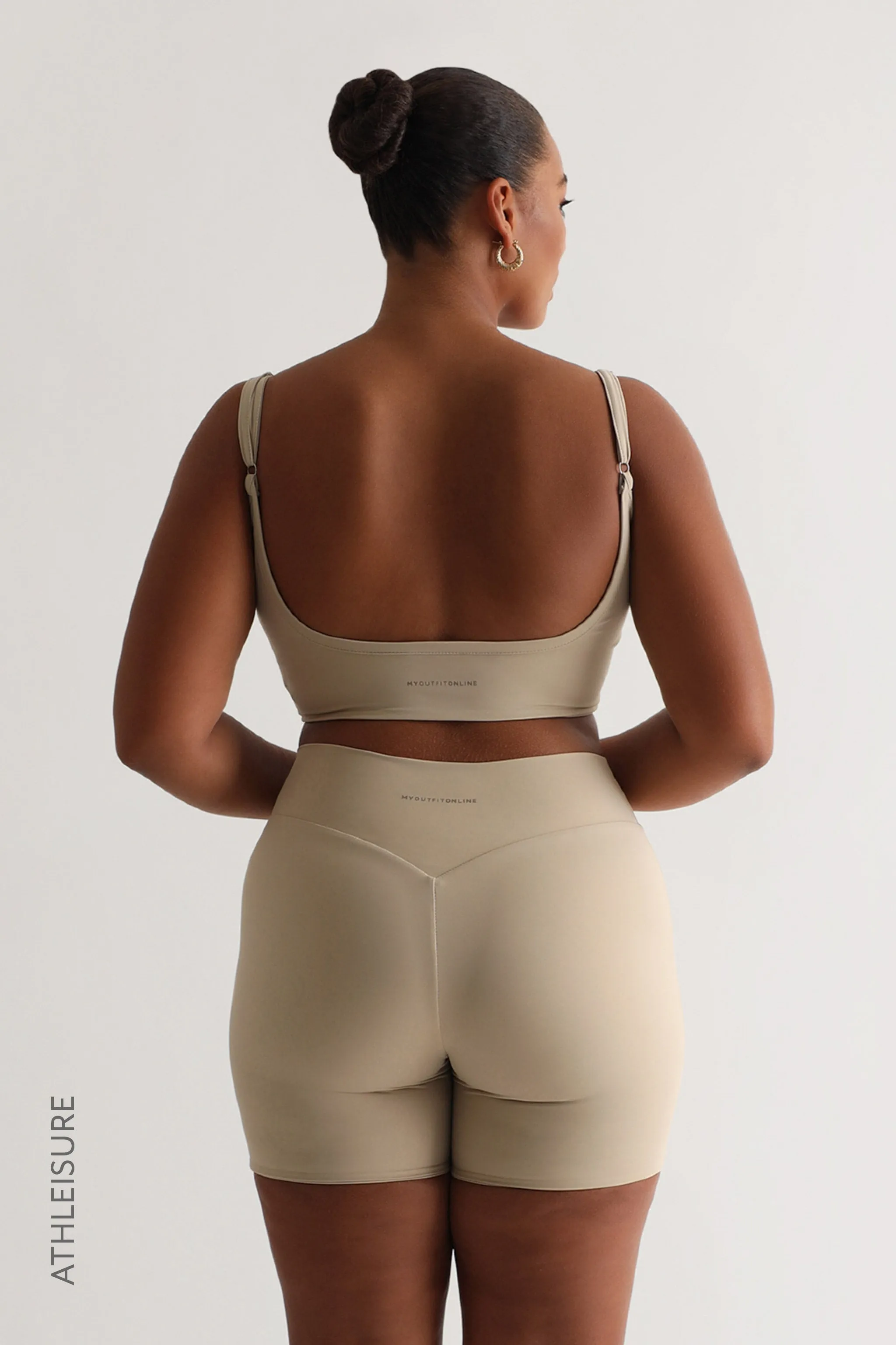 Open Back Athleisure Crop Top - Beige sold by My outfit online product image thumbnail 4