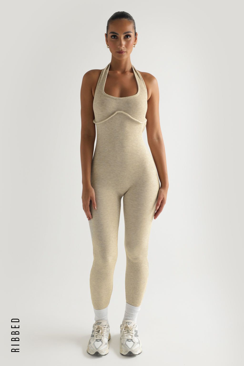 Tessa Ribbed Jumpsuit - Oatmeal sold by My outfit online