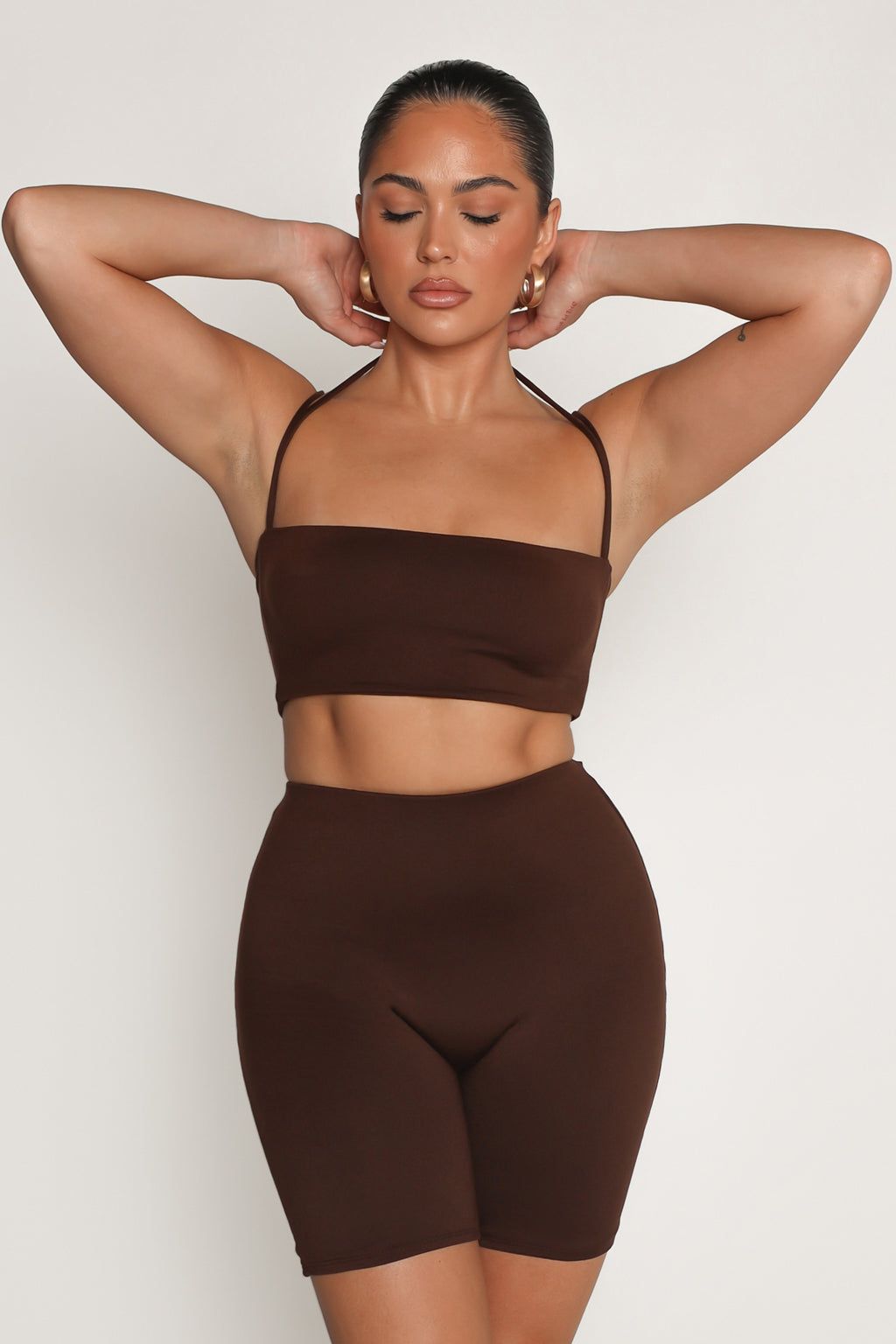 Double String Basic Tube Top - Dark Chocolate sold by My outfit online product image thumbnail 2