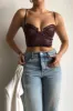 Elle Satin Corset Top - Brown Floral sold by My outfit online