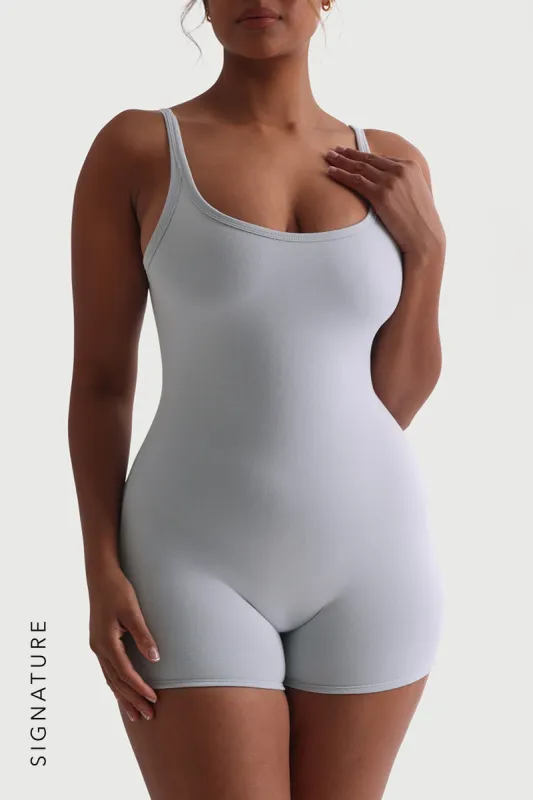 Banded Scoop Neck Romper - Sky sold by My outfit online