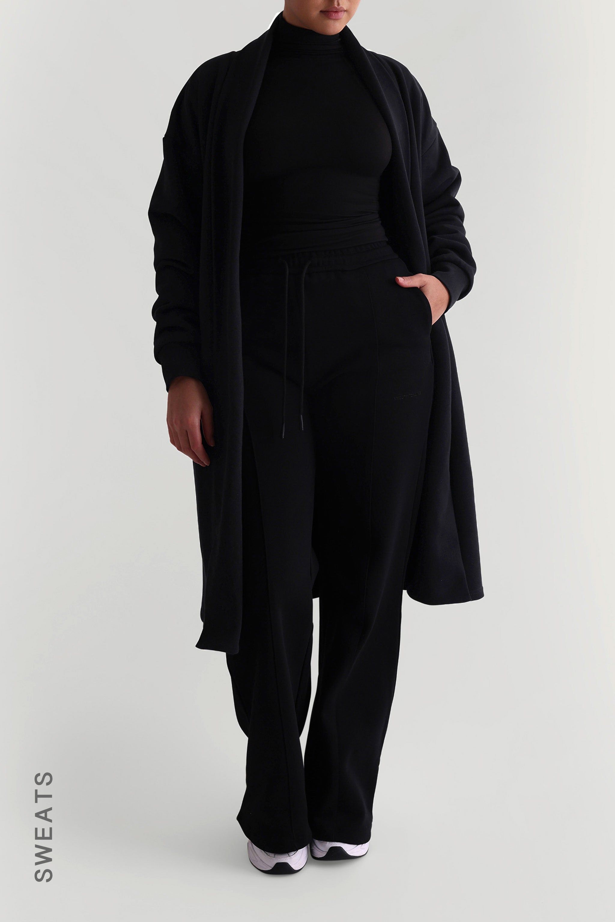 Oversized Sweat Cardigan - Black sold by My outfit online