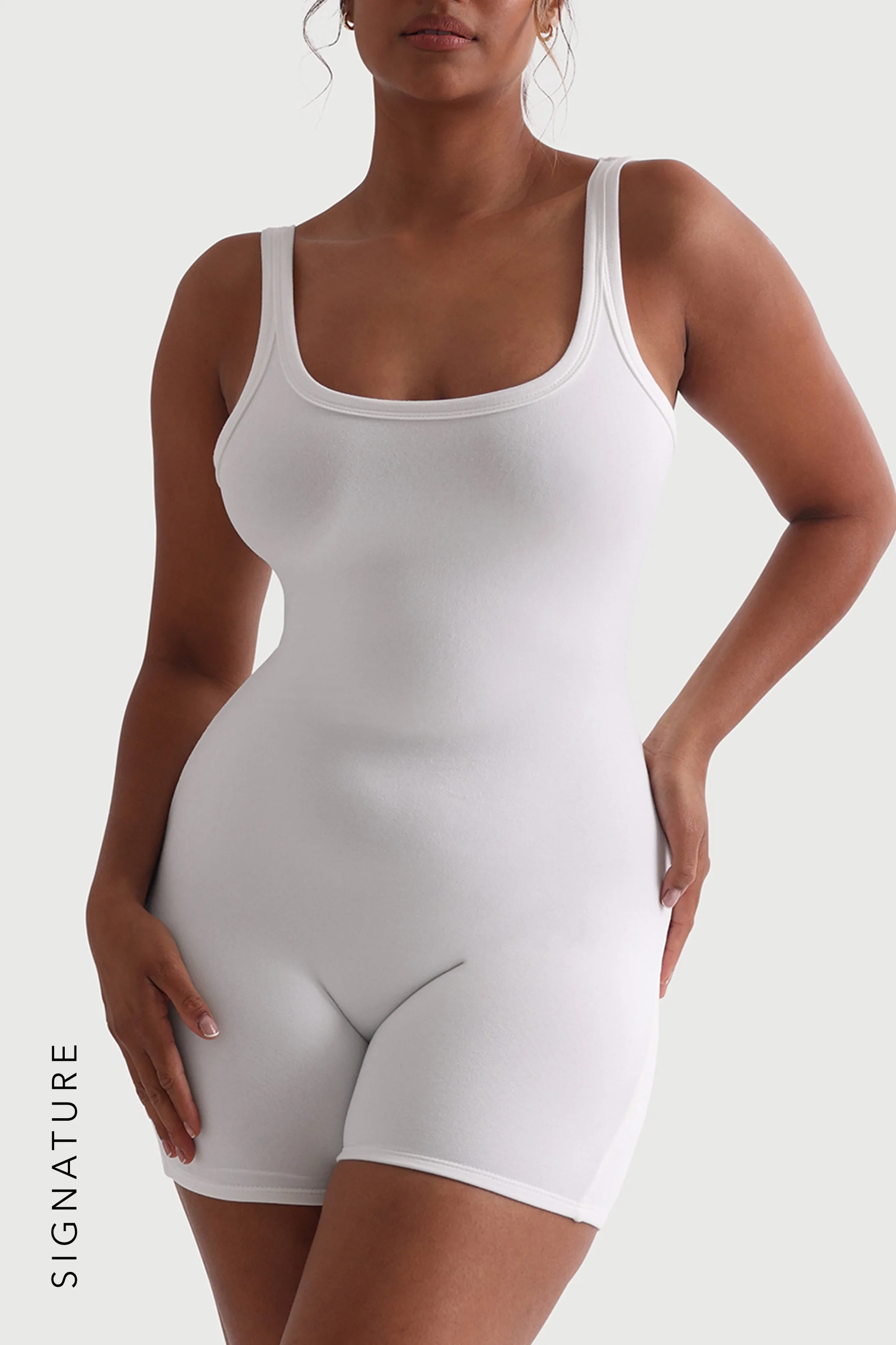 Banded Scoop Neck Romper - White sold by My outfit online product image thumbnail 3