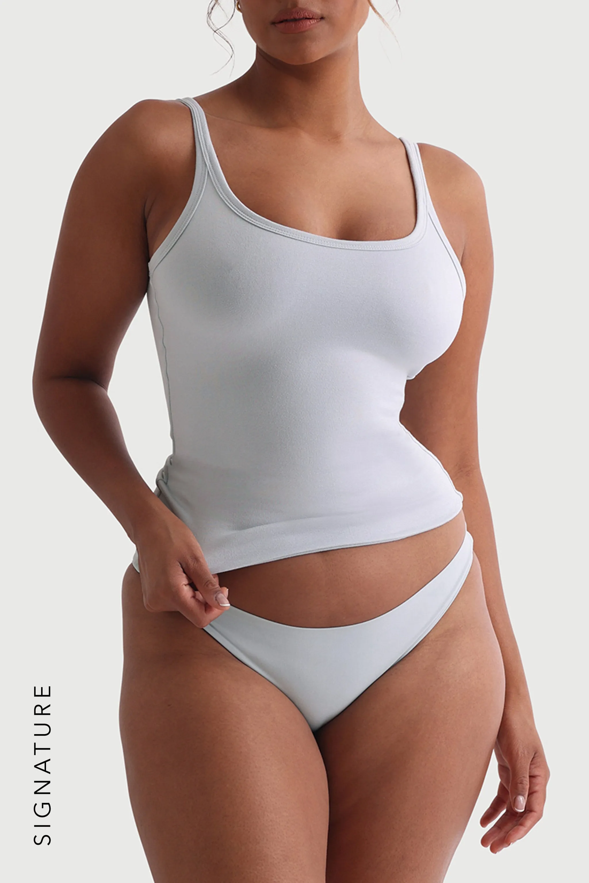 Banded Scoop Neck Tank Top - Sky sold by My outfit online product image thumbnail 2