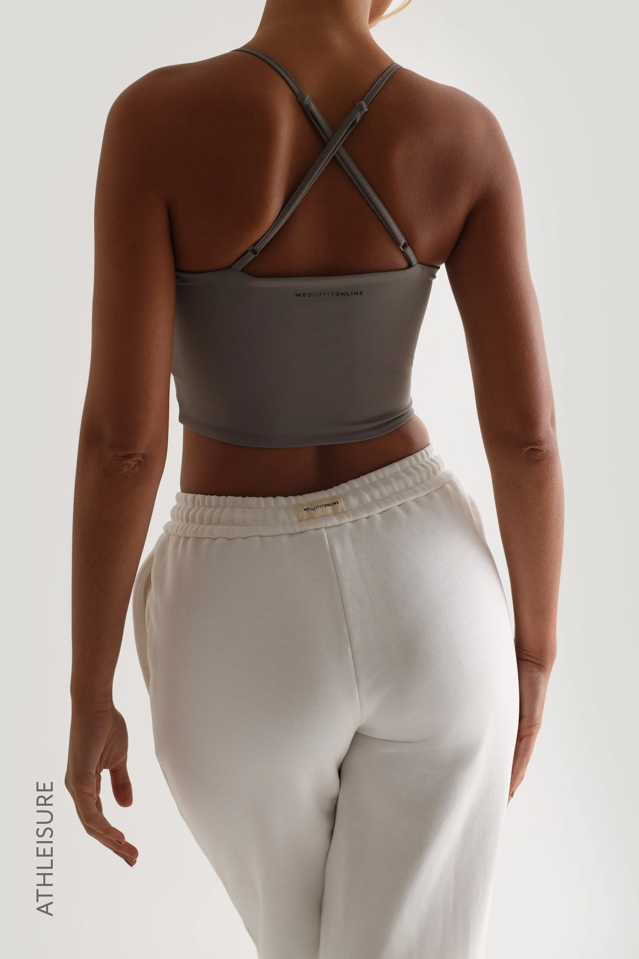 Thin Strap Athleisure Crop Top - Gray sold by My outfit online product image thumbnail 3