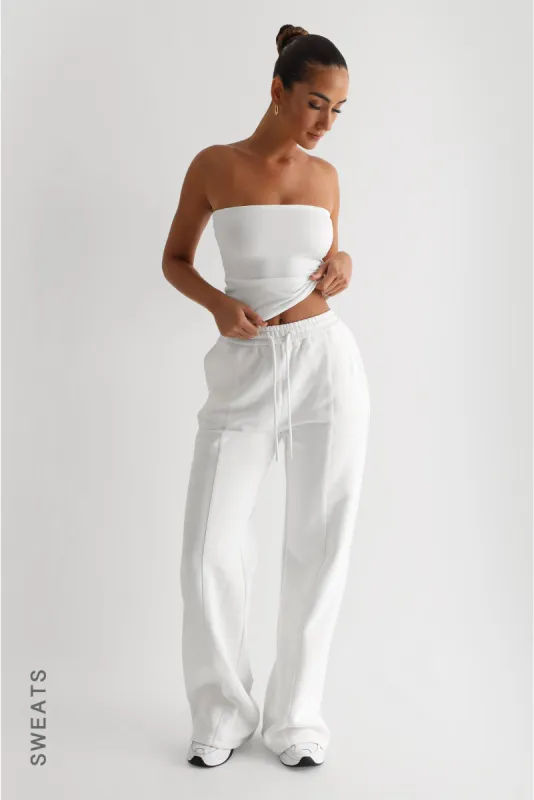 Structured Wide Leg Sweatpants - White sold by My outfit online