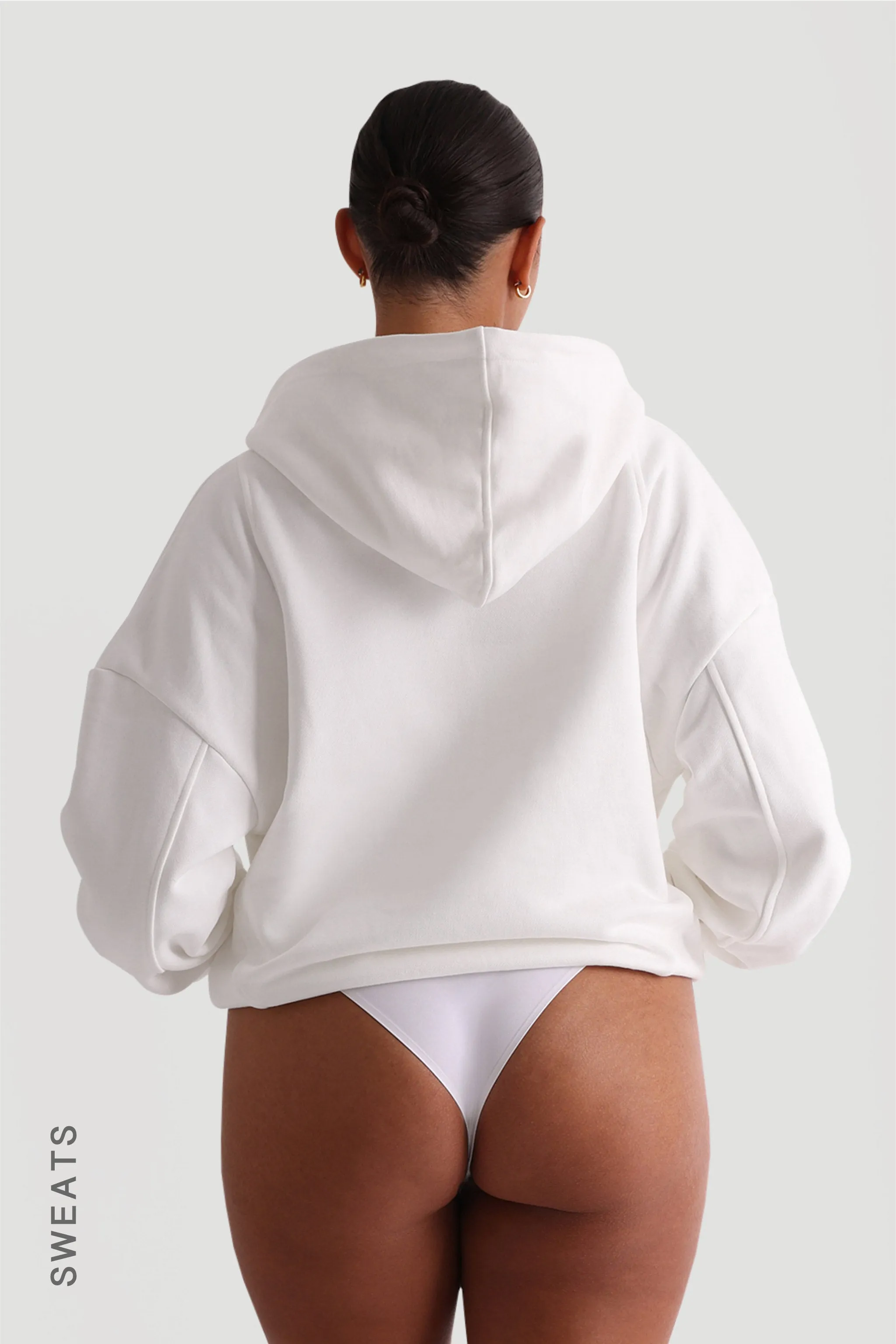 Boyfriend Zip-Up Hoodie - White sold by My outfit online product image thumbnail 2
