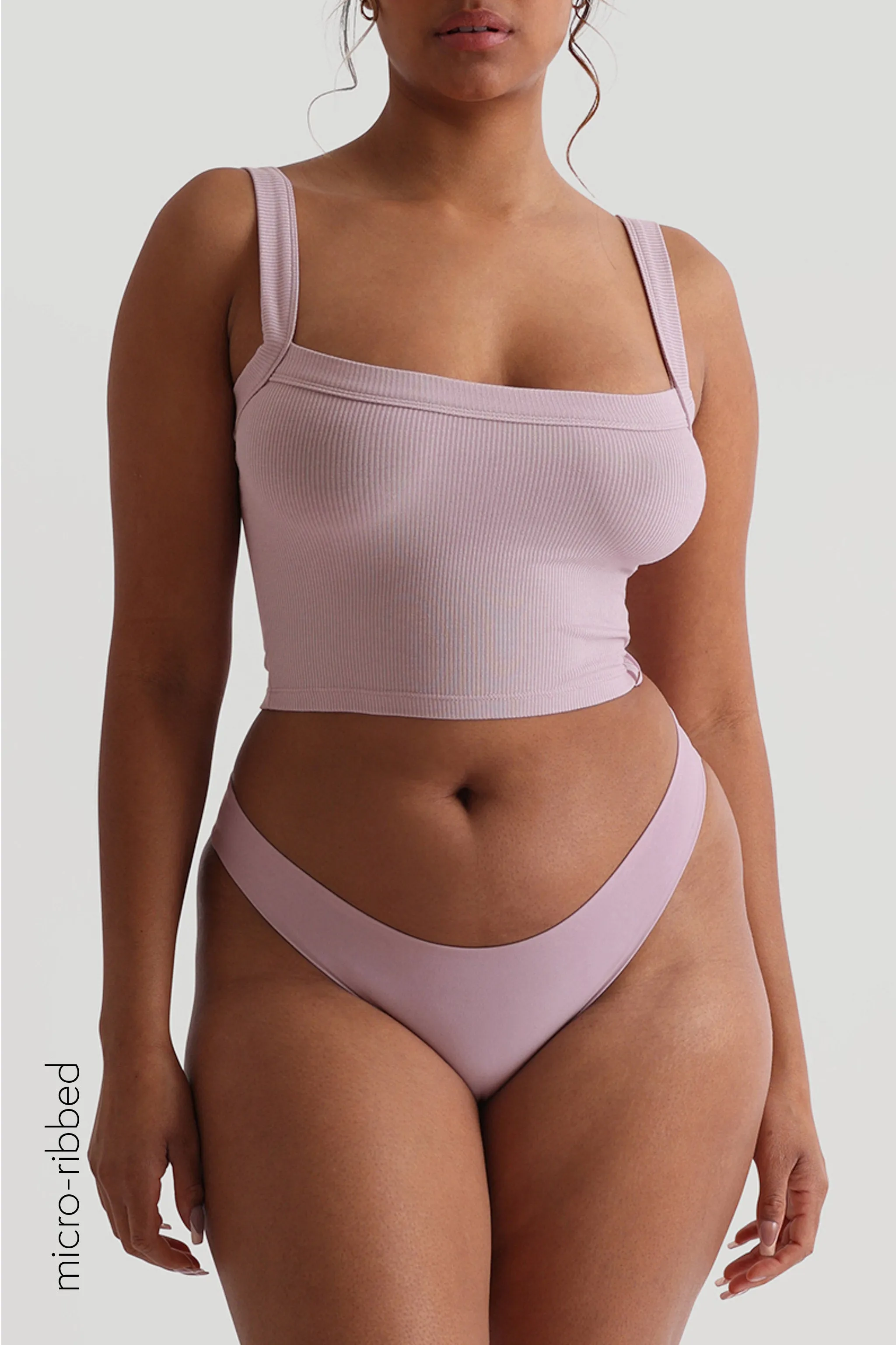 Staple Micro-Ribbed Crop Top - Lavender sold by My outfit online product image thumbnail 3