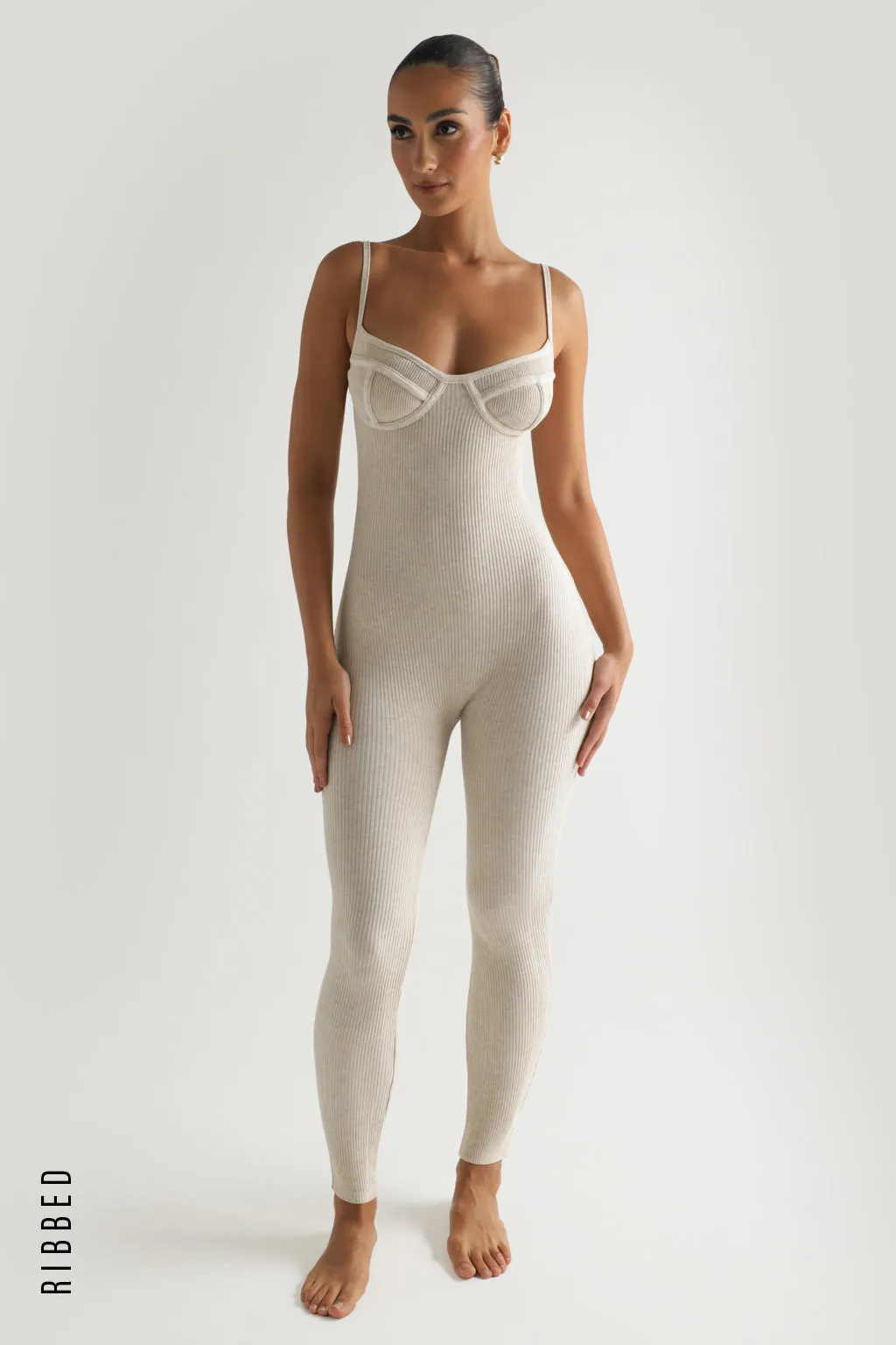 Back For More Ribbed Jumpsuit - Oatmeal sold by My outfit online product image thumbnail 2
