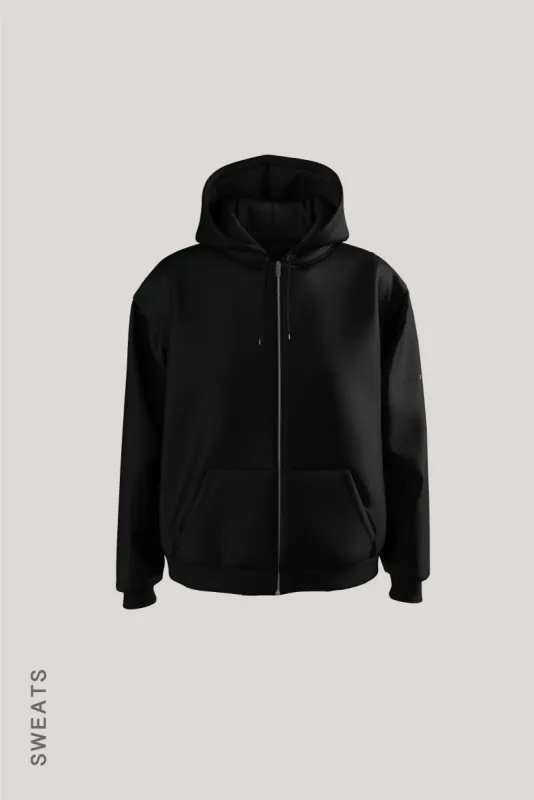 Casual Zip Up Hoodie - Black sold by My outfit online