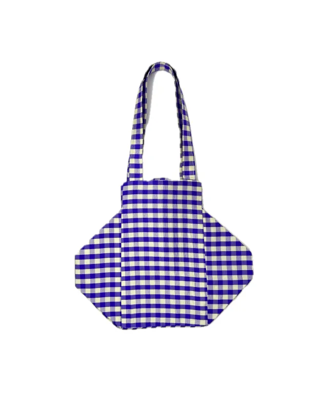 EVERYDAY BAG IN GINGHAM PURPLE IVORY made by Coming of Age
