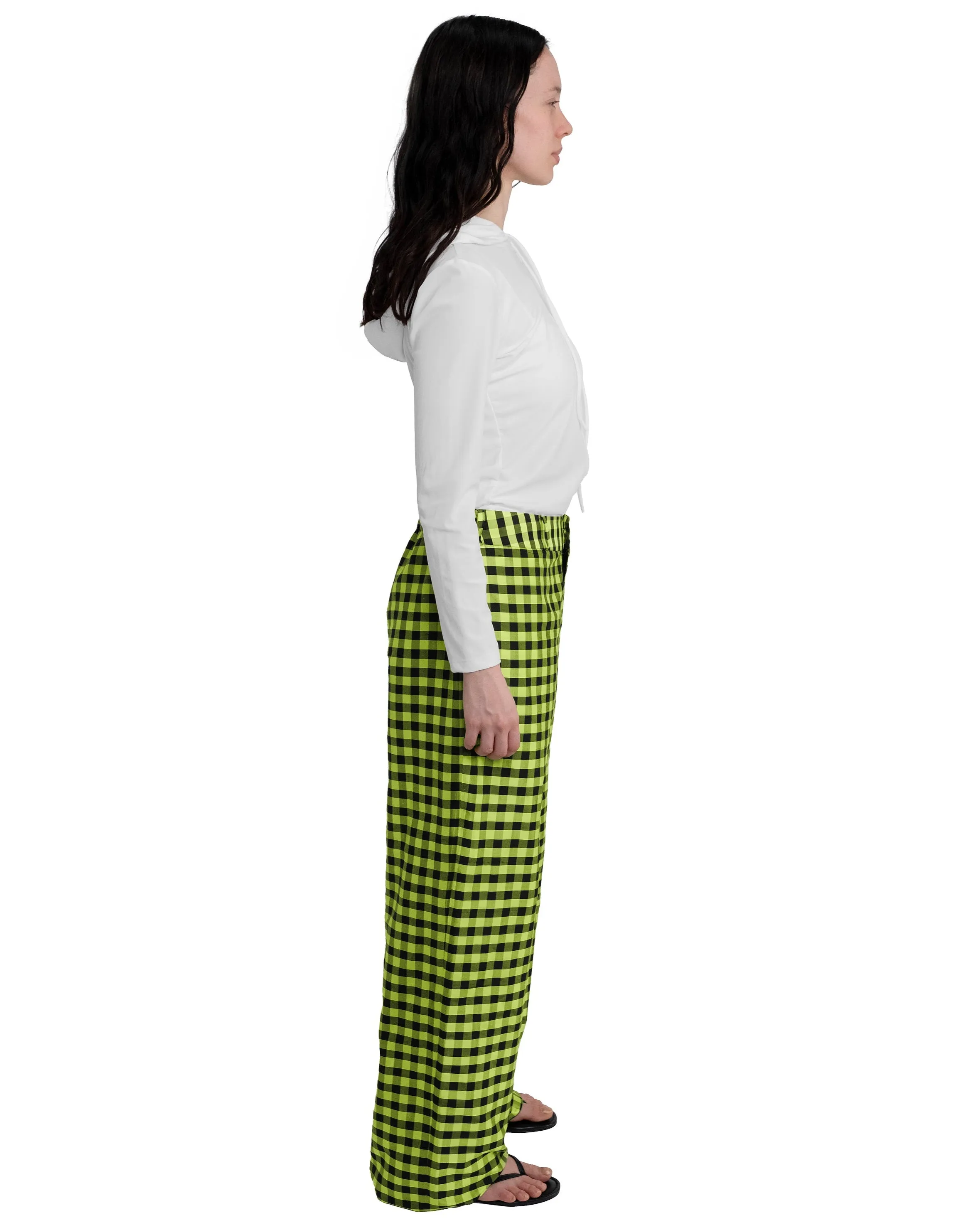EVERYONE PANT IN GINGHAM LIME sold by Coming of Age product image thumbnail 2
