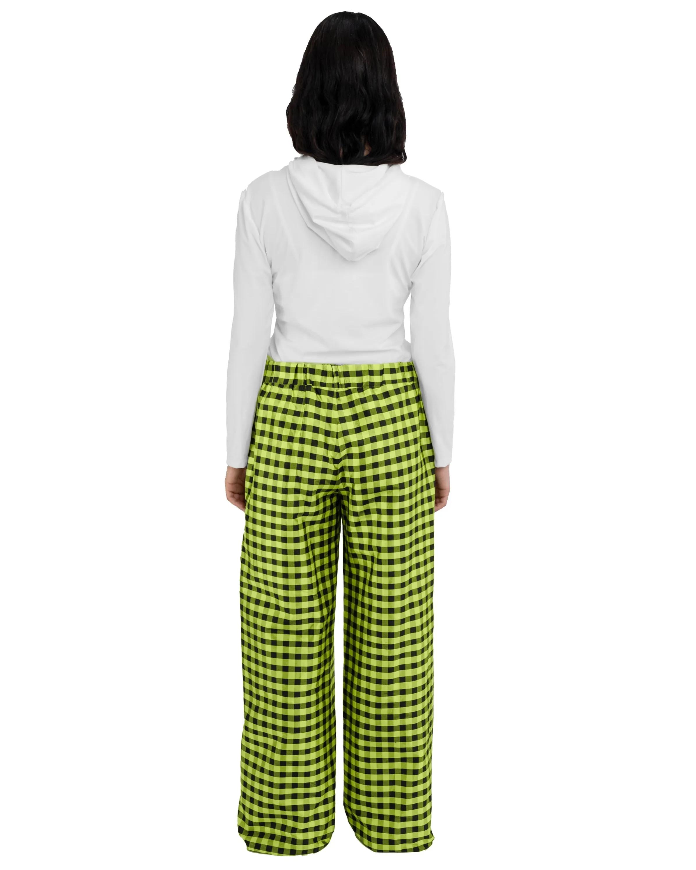EVERYONE PANT IN GINGHAM LIME sold by Coming of Age product image thumbnail 3