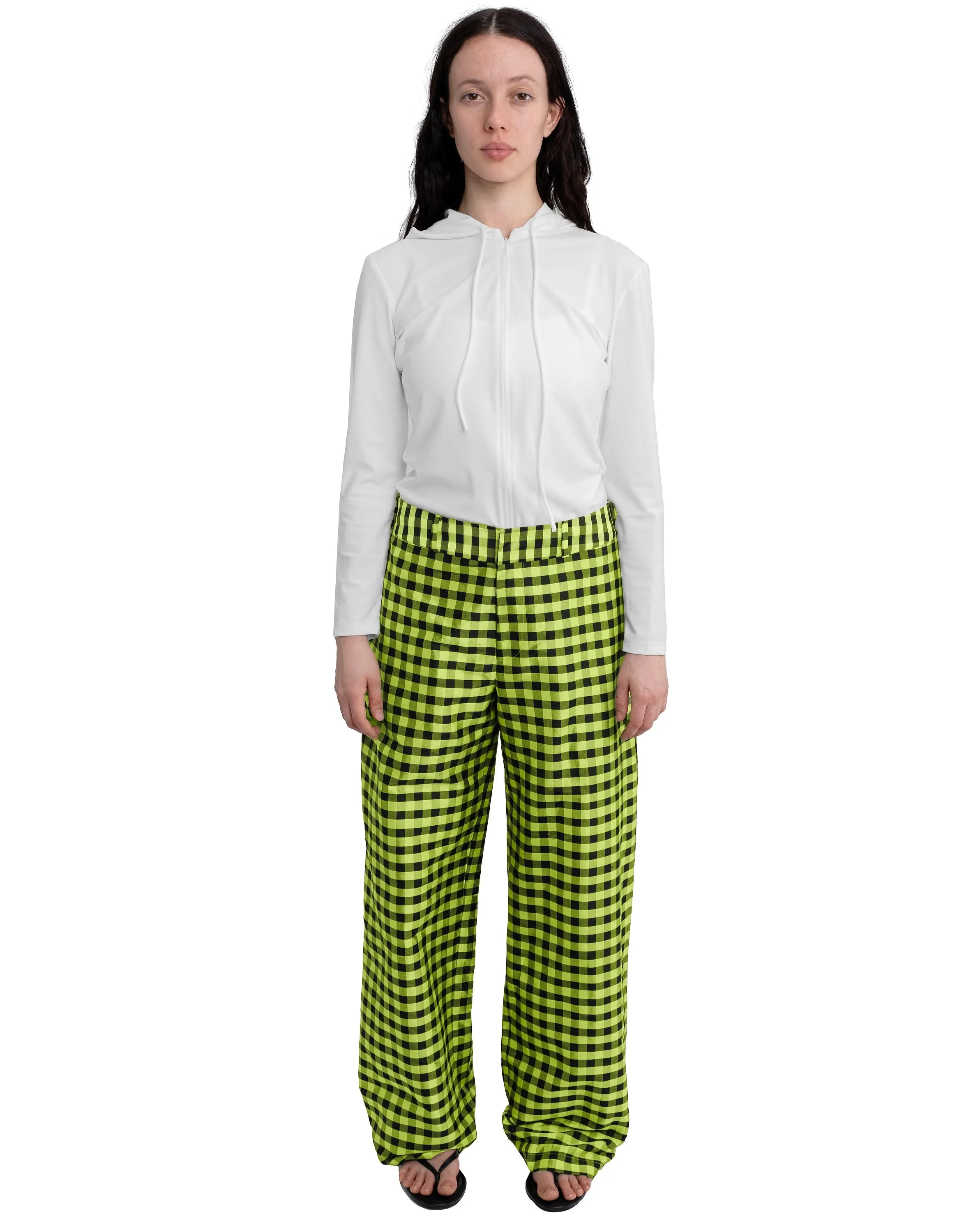 EVERYONE PANT IN GINGHAM LIME sold by Coming of Age