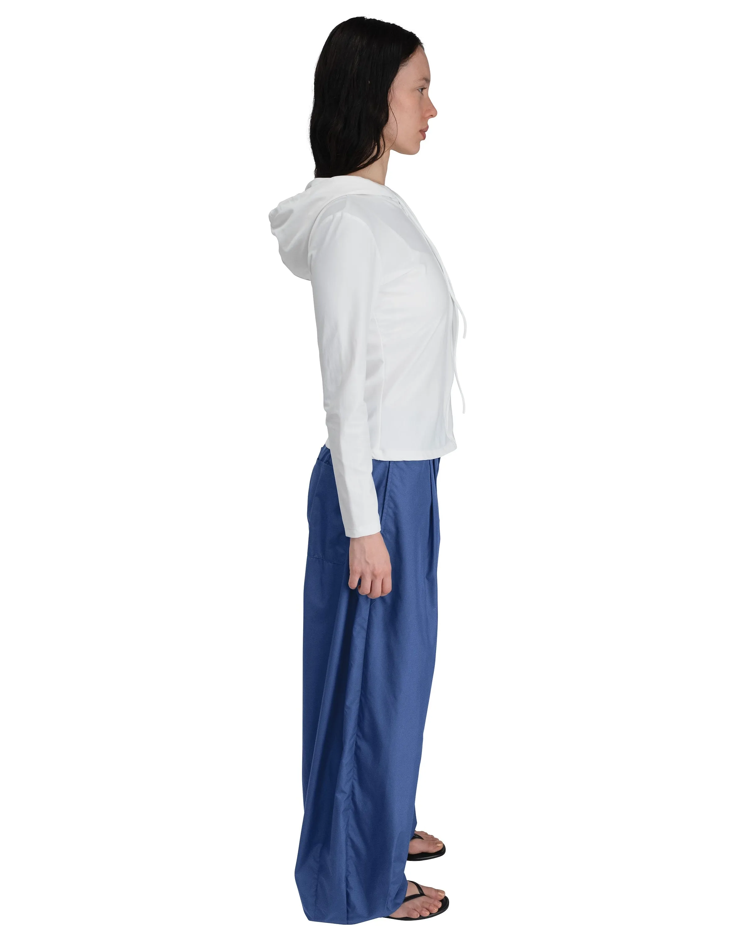 FITTED HOODIE IN WHITE SPANDEX sold by Coming of Age product image thumbnail 2
