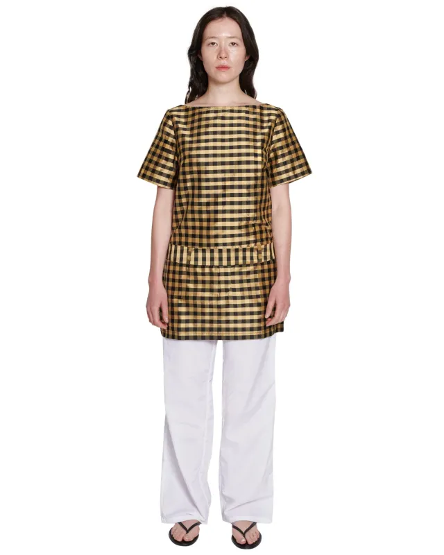 SHORT LOOP DRESS IN GINGHAM BLACK GOLD made by Coming of Age