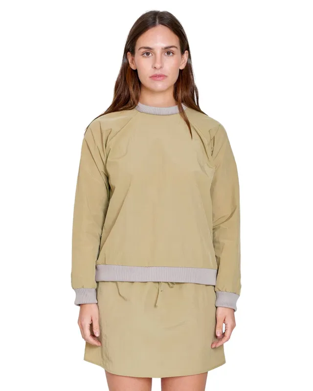 LS PULL OVER IN TAN NYLON made by Coming of Age