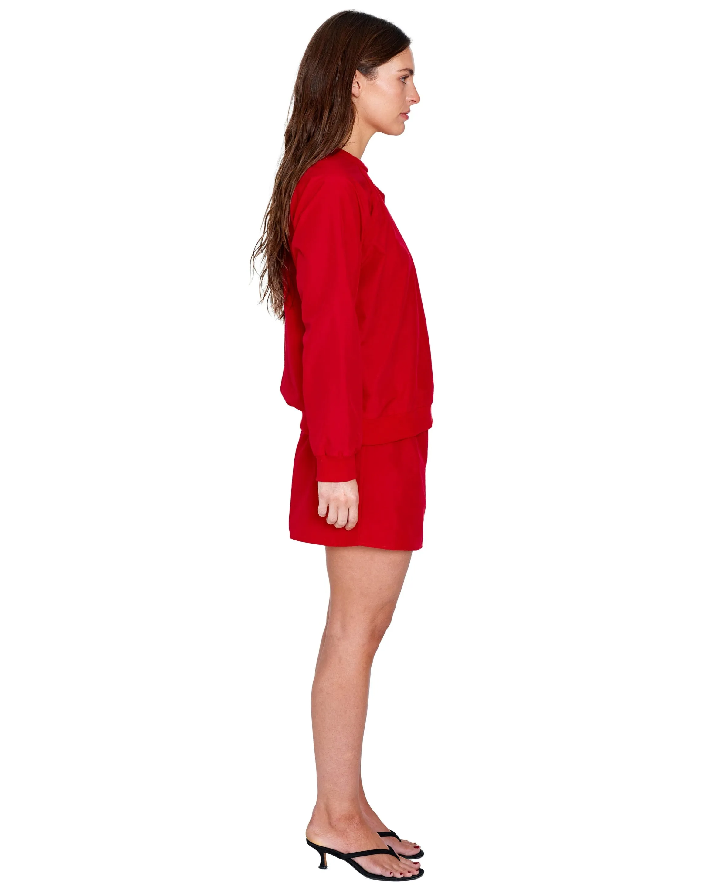 LS PULL OVER IN RED NYLON sold by Coming of Age product image thumbnail 2