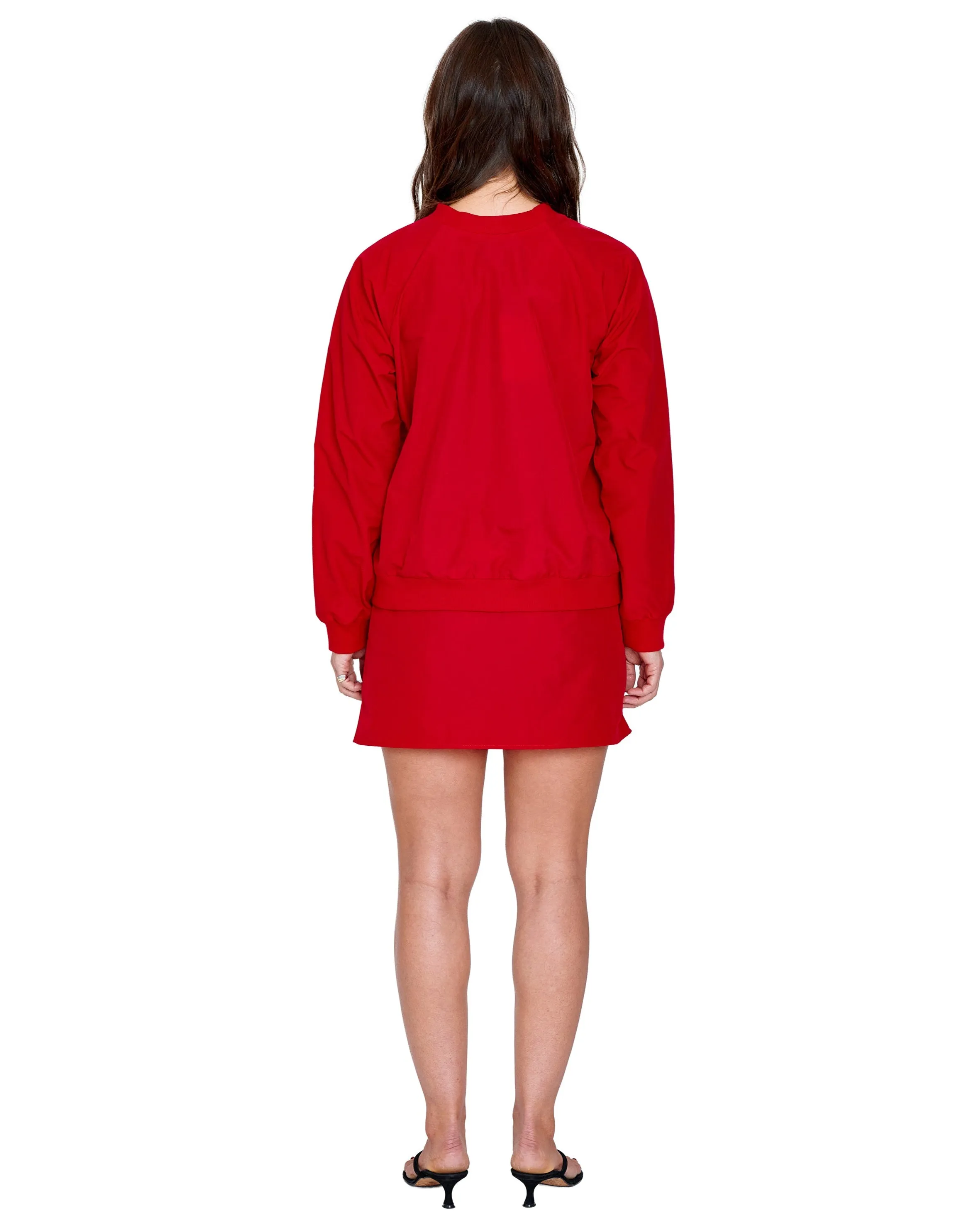 LS PULL OVER IN RED NYLON sold by Coming of Age product image thumbnail 3