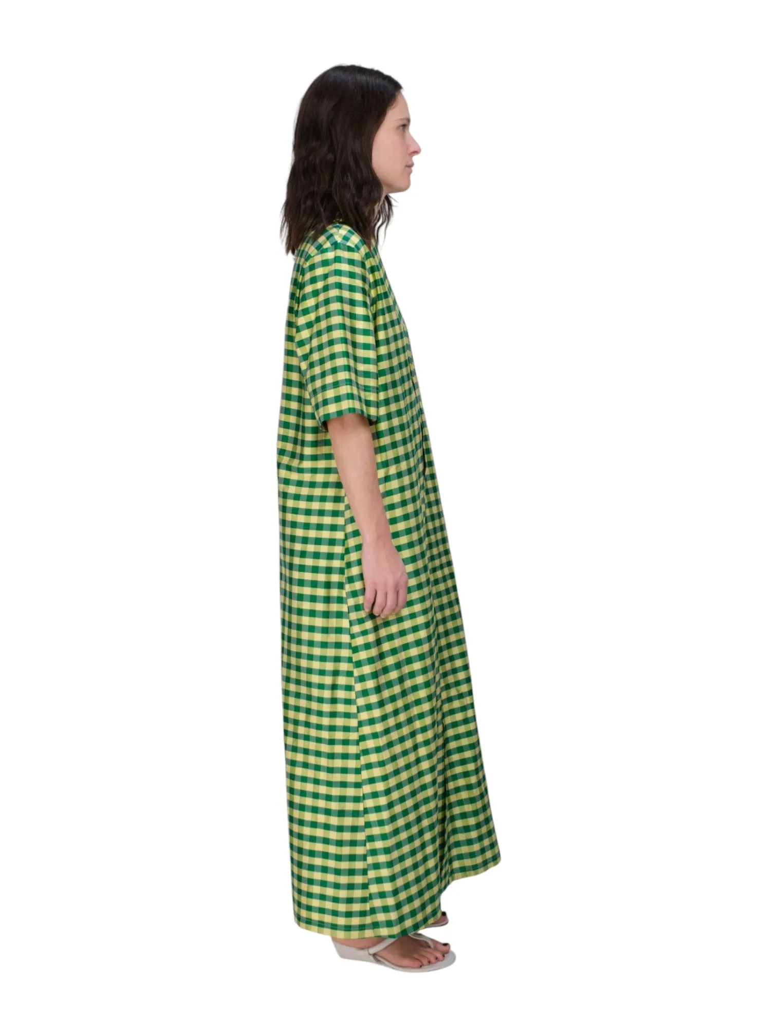 LONG TUNIC IN GINGHAM GREEN YELLOW sold by Coming of Age product image thumbnail 2