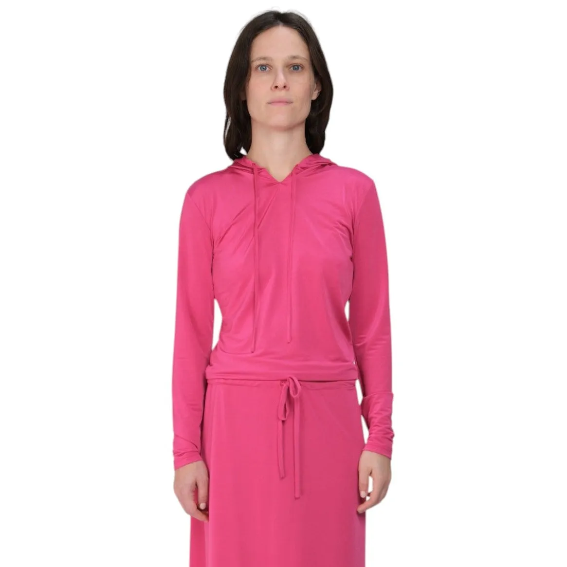 HOODIE IN BUBBLE GUM SPANDEX sold by Coming of Age