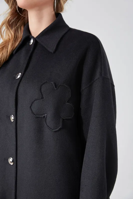 The Cashmere Shacket sold by Mary Lo