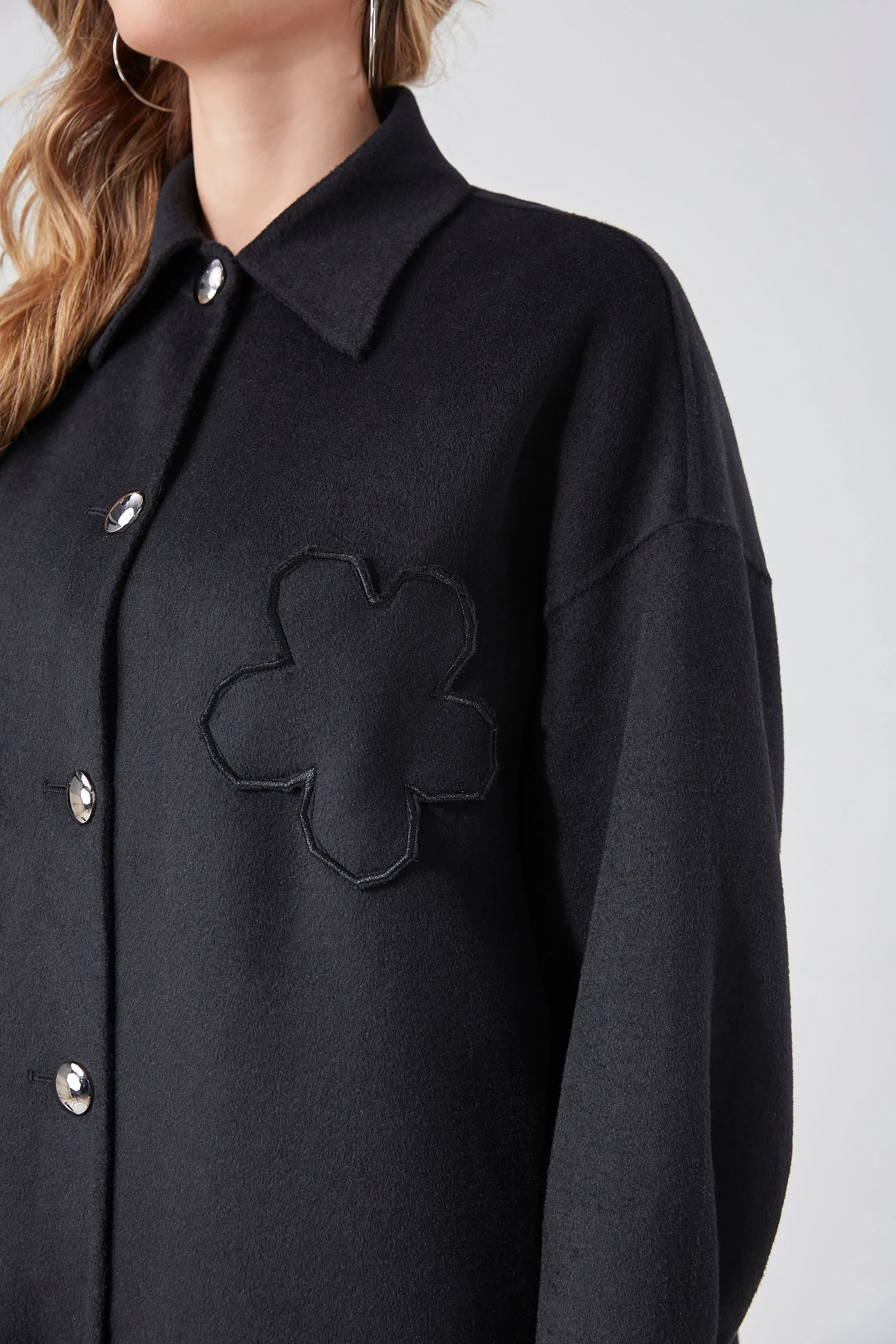 The Cashmere Shacket sold by Mary Lo
