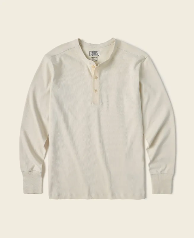 Vintage Long Sleeve Henley Shirt - Apricot made by Bronson Mfg.