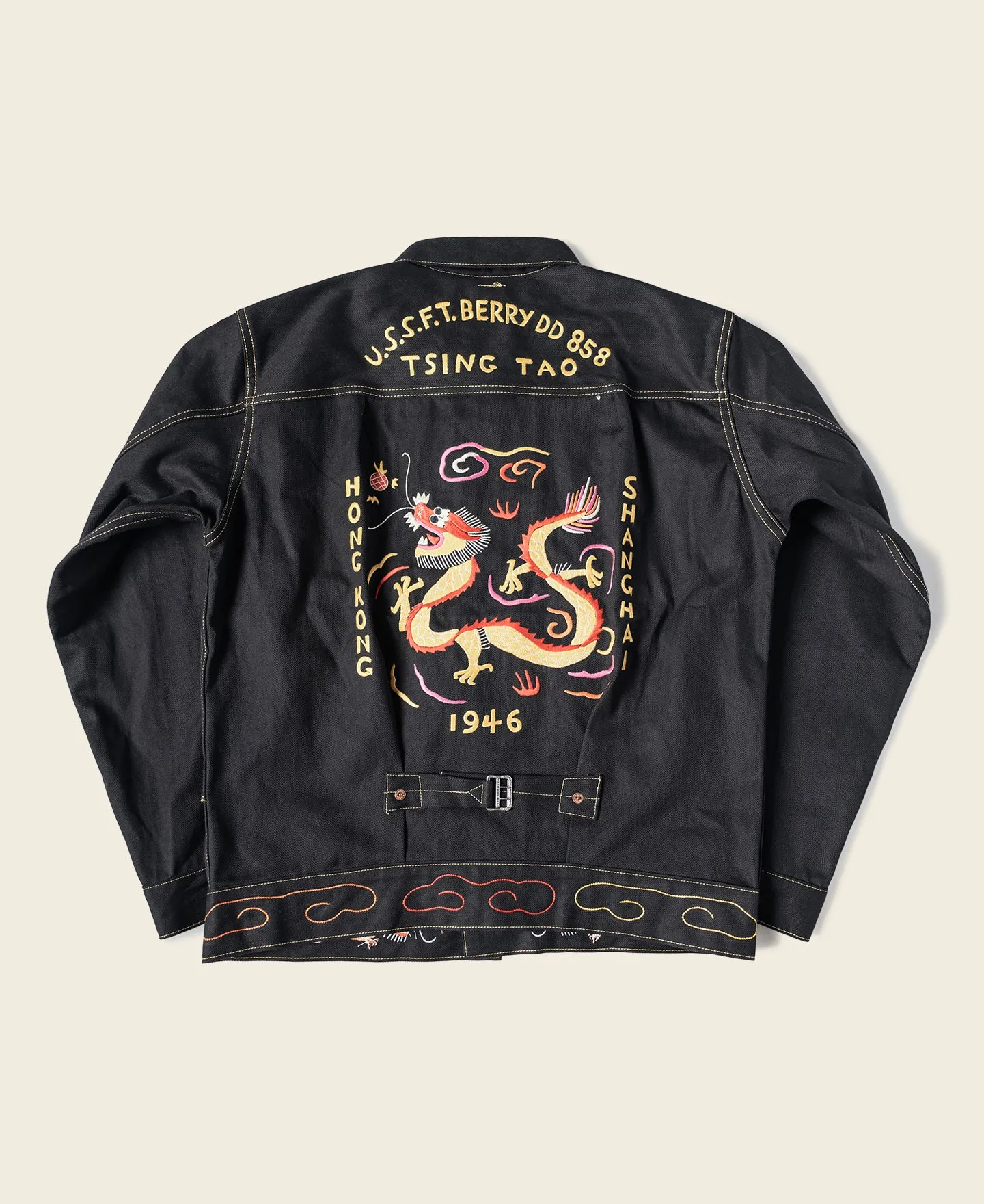 1946 China Dragon Embroidery Souvenir Tour Jacket sold by Bronson Mfg.