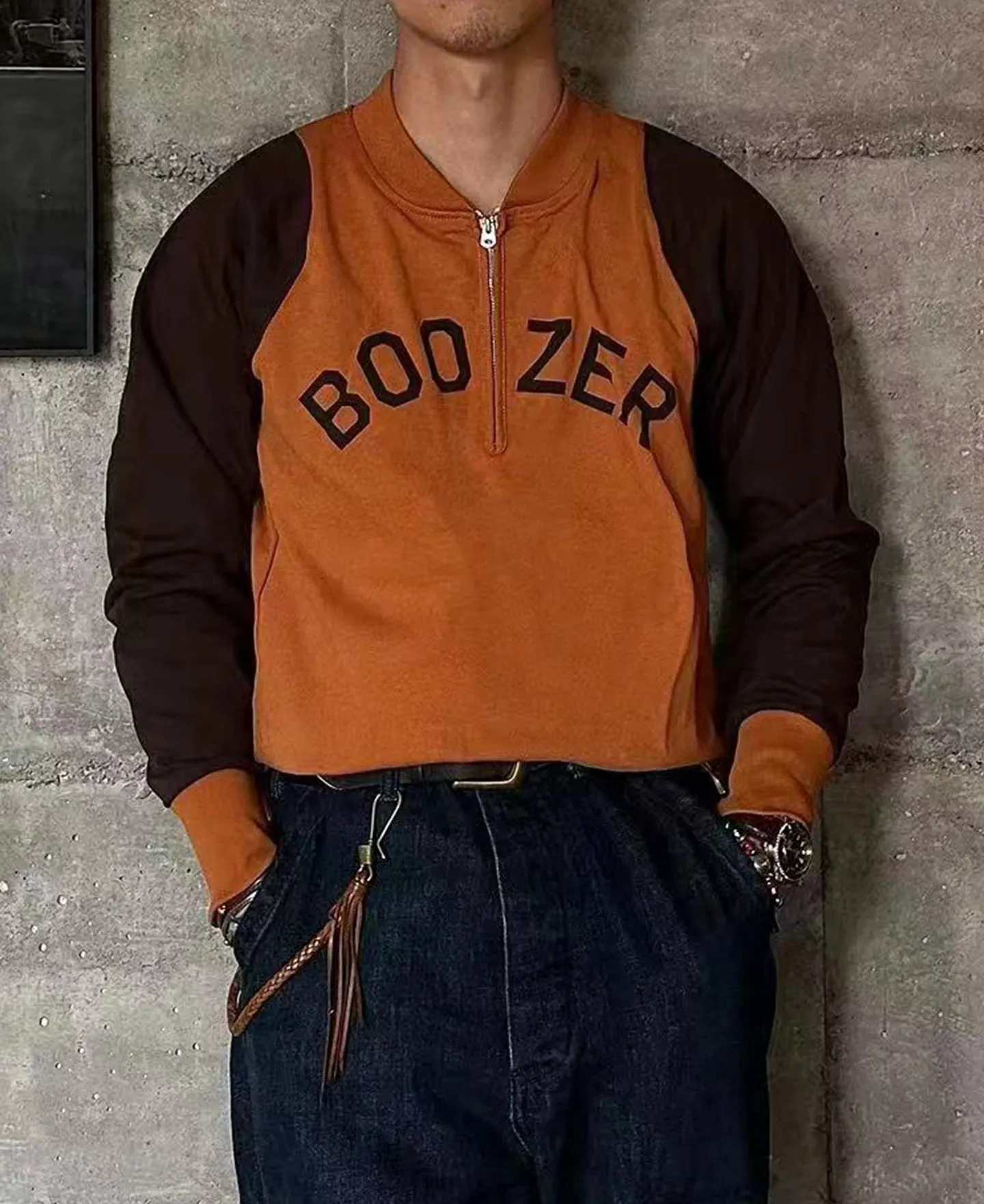 Quarter-Zip Rider Printed Long Sleeve T-Shirt - Orange sold by Bronson Mfg. product image thumbnail 3