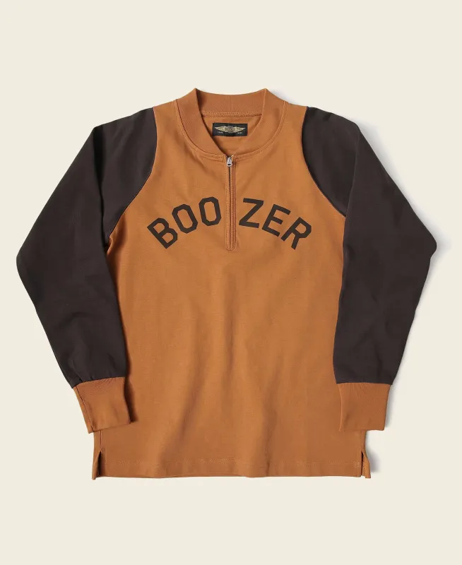 Quarter-Zip Rider Printed Long Sleeve T-Shirt - Orange made by Bronson Mfg.