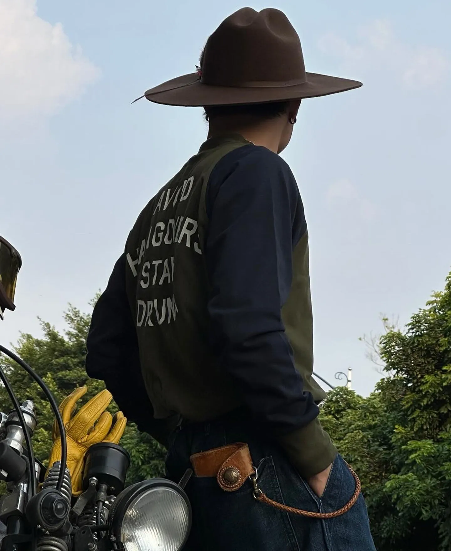 Quarter-Zip Rider Printed Long Sleeve T-Shirt - Olive sold by Bronson Mfg. product image thumbnail 4