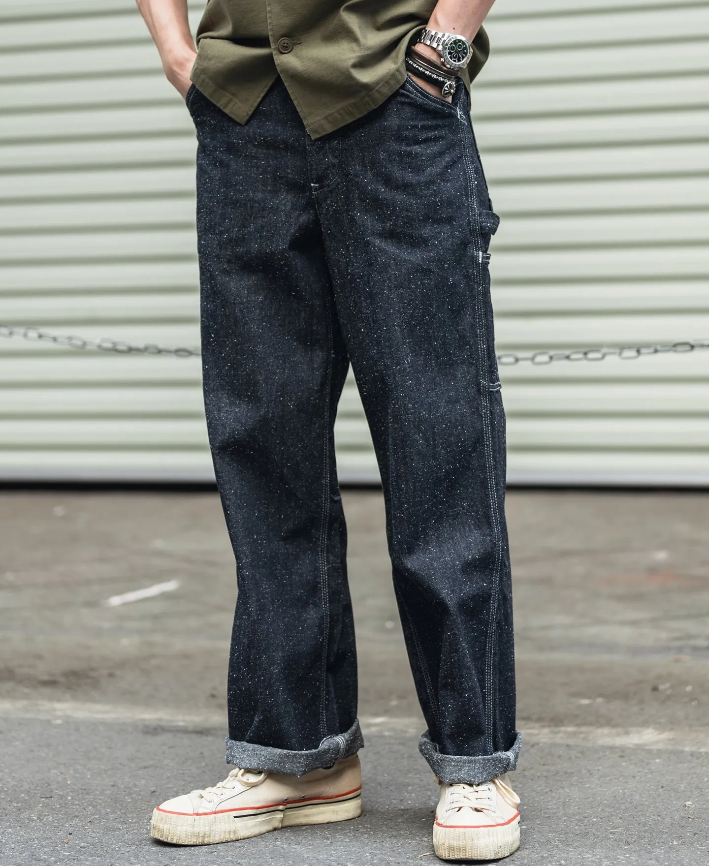 Slub Pearl Yarn Indigo Denim Carpenter Pants sold by Bronson Mfg. product image thumbnail 3