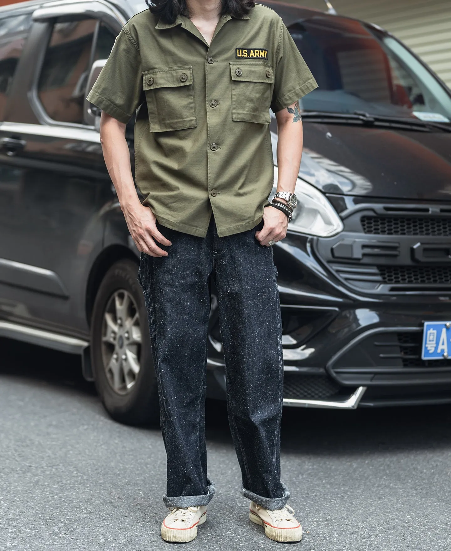 Slub Pearl Yarn Indigo Denim Carpenter Pants sold by Bronson Mfg. product image thumbnail 5