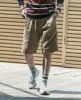 Classic Straight Leg Double Pleated Shorts - Khaki sold by Bronson Mfg.