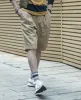 Classic Straight Leg Double Pleated Shorts - Khaki sold by Bronson Mfg.